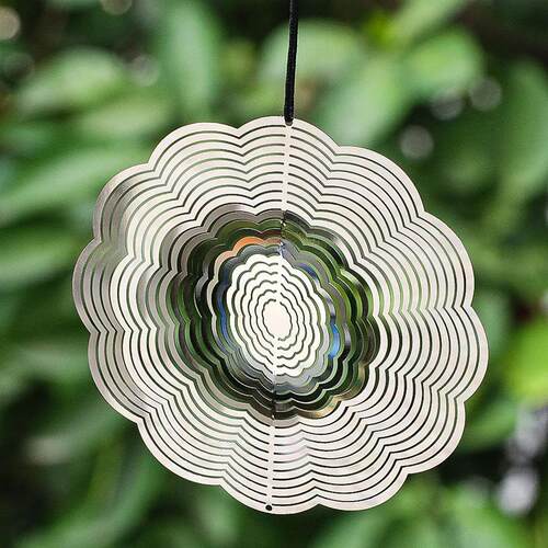 3.9inch Mandala Wind Spinner 3D Rotating Stainless Steel Win