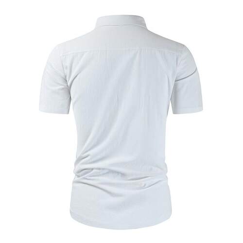 SpringSummer 2025 Collared Short Sleeve Loose Button Cotton