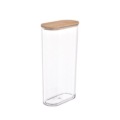 Rectangle Clear Storage Jars with Bamboo Lids For Sugar Coff