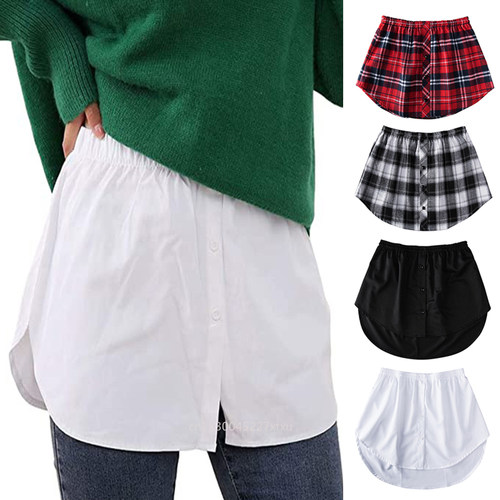 Shirt Extenders Women Fake Shirt Tail Irregular Skirt Blouse