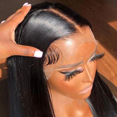 30 38Inch 360 Full Lace Frontal Human Hair Wig Pre Plucked B