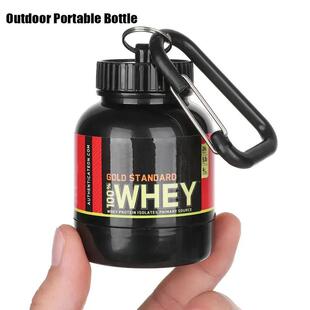 Mini Portable Protein Powder Bottles with Keychain Health Fu