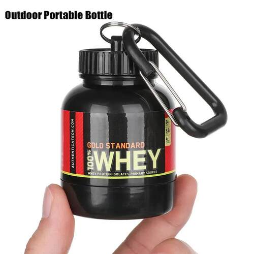 Mini Portable Protein Powder Bottles with Keychain Health Fu