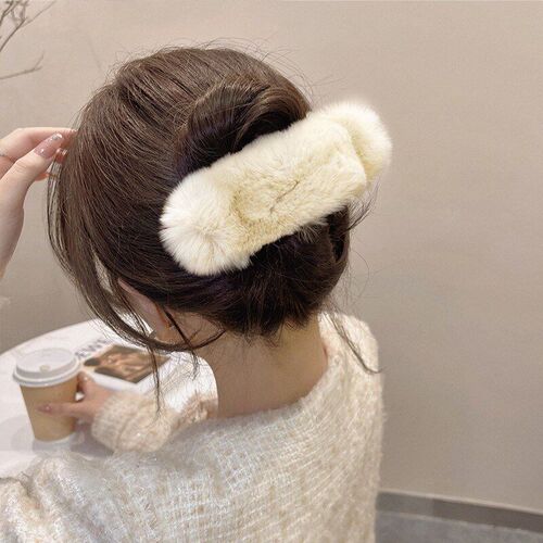 Large Leopard Print Rex Rabbit Hair Spring Clip Back HeadLeo