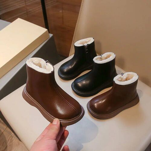 Childrens Short Boots 2-16 Years Old Padded Thickened Boys