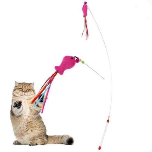 1Pc Funny Pet Cat Toy Stick Toys Fi Design Teaser Training