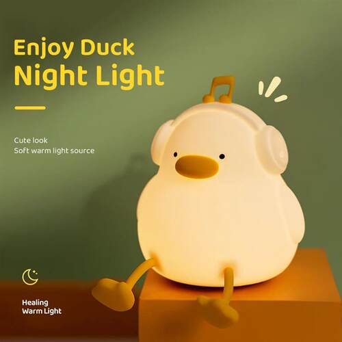 LED Night light Cute duck Cartoon animals Silicone lamp for
