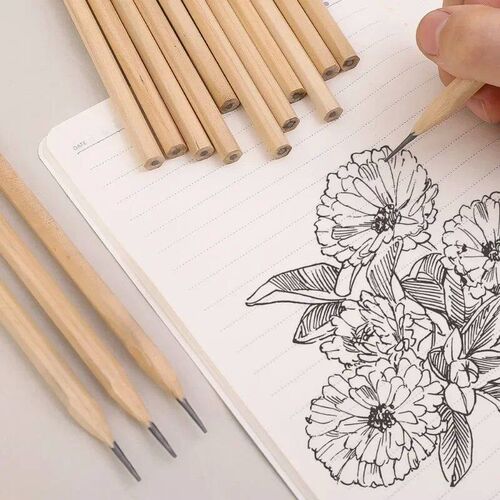 Natural Wood Grain Pencils HB Black Hexagonal Non-toxic Chil