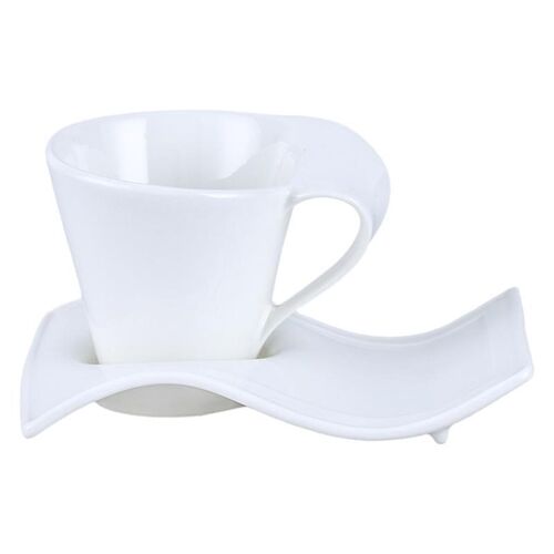 90ml espresso cup ceramic set wave milk tea cup plate