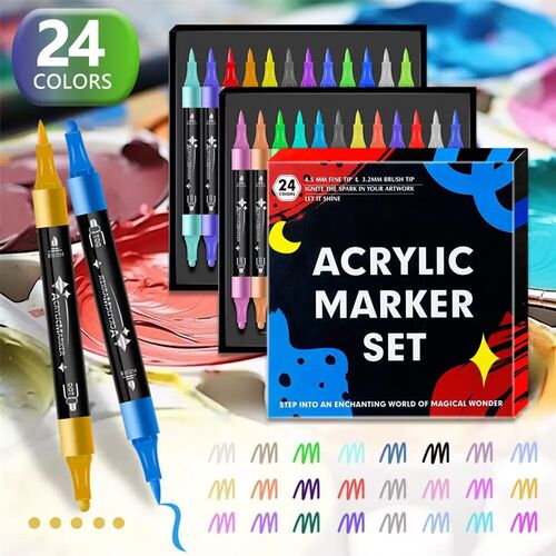 Double headed acrylic marker pen for childrens drawing