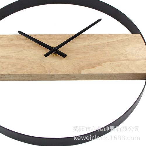Creative Minimalist IronWood Wall Clock Home Living Room Woo