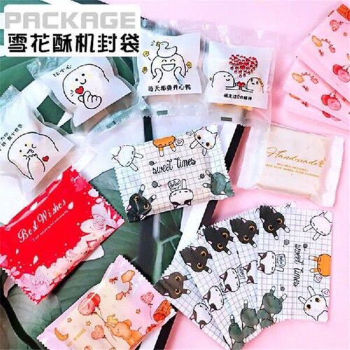100Pcs 7x10cm Plastic Baking Packaging Handmade Biscuit