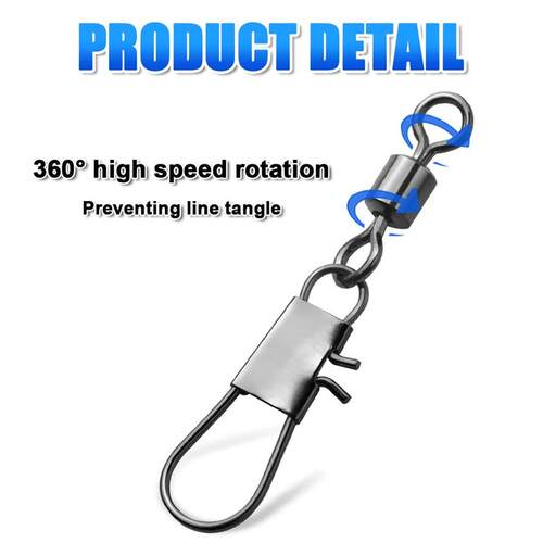 FishTrip Fishing Swivel Snap Rolling Swivel with Interlock S