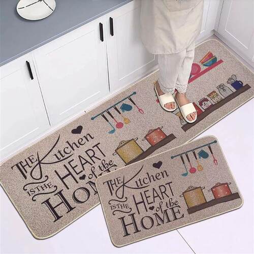Modern Kitchen Letter Print Floor Mat Living Room Decor Carp