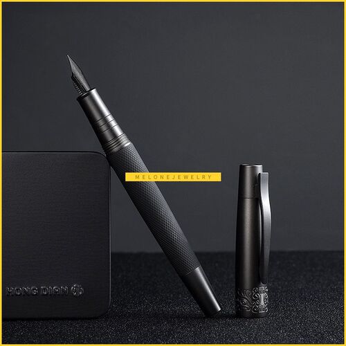 Hongdian 6013 Elegant black Metal Fountain Pen itanium Black