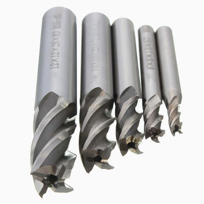Freeship 5pc/set Drill Bit HSS CNC Straight Shank 4 Flute En
