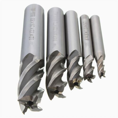 Freeship 5pc/set Drill Bit HSS CNC Straight Shank 4 Flute En