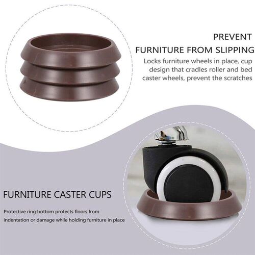 8pcs Round Furniture Caster Cups Anti-Sliding Floor Wheels G