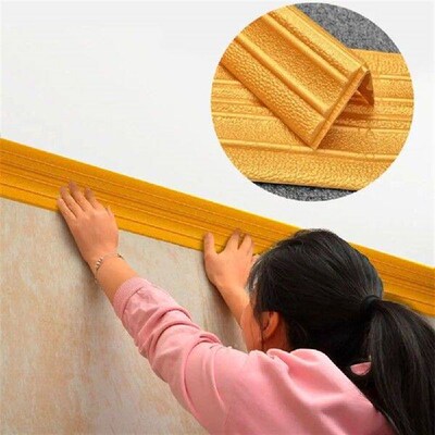 230cmX14cm XPE Foam 3D Skirting Line Waterproof