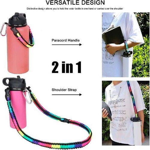 Paracord Handle with Shoulder Strap Fits Wide Mouth Water