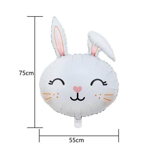 6pcs Bunny Balloons Rabbit Head Balloons Easter Party Suppli
