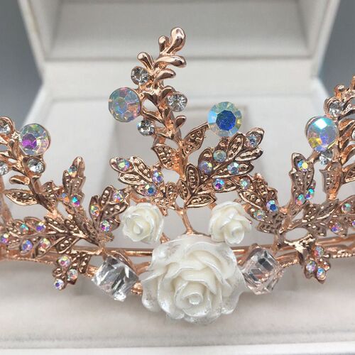 Korean girl princess crown girl crystal hair band ice and sn