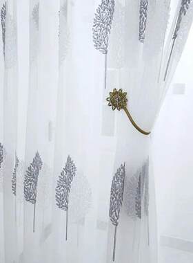 1PC Tree White Sheer Tulle Curta for Living Room Balcony Bed