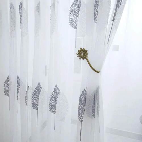1PC Tree White Sheer Tulle Curta for Living Room Balcony Bed