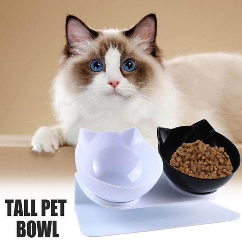 Non-Slip Cat Bowl Pet Water Food Feeder Dog Elevated Bowls P