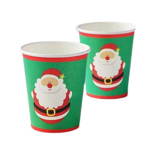 10pcs Christmas disposable paper cups party plates tableware
