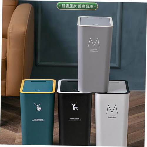 Rubbish Can Kitchen Toilet Trash with Press Lid Garbage Bin