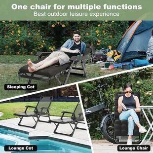3 in 1 Oversized Folding Camping Cot 29in, 6+10 Positions Ad