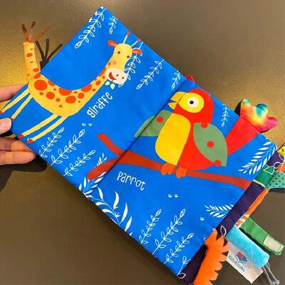Soft Baby Books 3D Touch Feel Cloth Crinkle Books for Babies