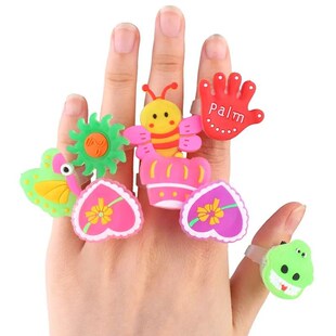 Cartoon Glowing Ring Juguetes Soft Glue Finger Light Flash C