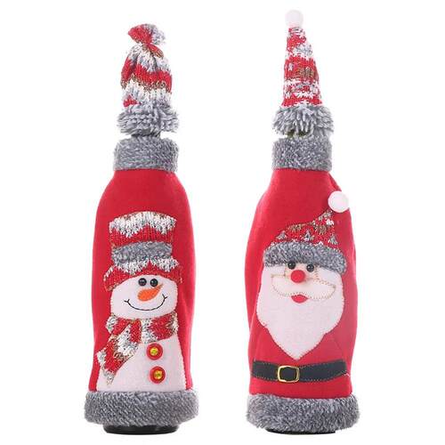 Christmas Wine Bottle Cover Snowman Santa Claus Bottle Cover