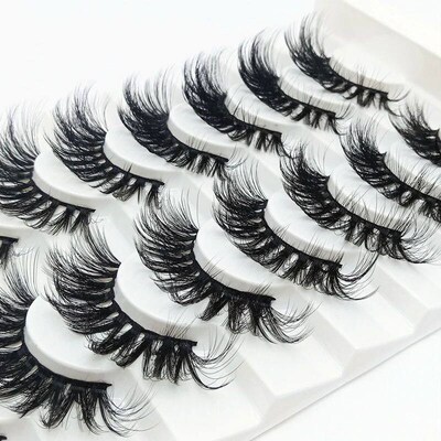 5/8 pairs 25mm mink lashes 3D dramatic false eyelashes handm