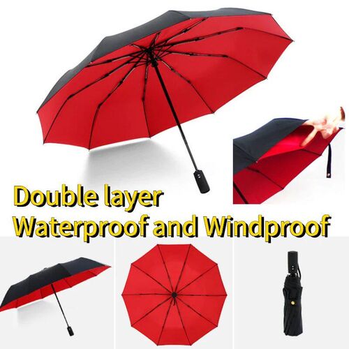 Windproof Strong 10 Bone Double Layer Reinforced Automatic F