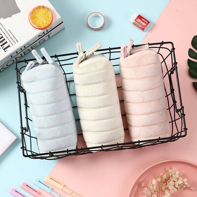 Fresh Ins Cloud Bread Plush Multi-Layer Pencil Case Simple L