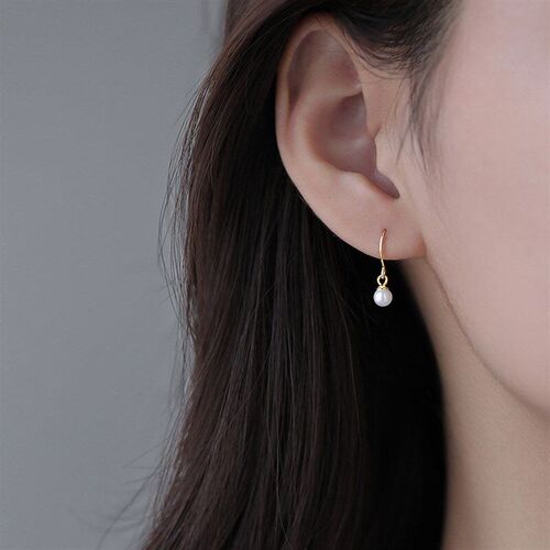 Pearl Studs Simple Versatile Charming Round Face Slimming Ko