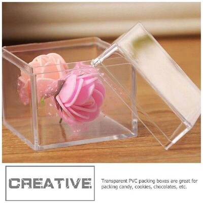 10 Pcs Packing Box Square Acrylic Boxes Candy Packaging