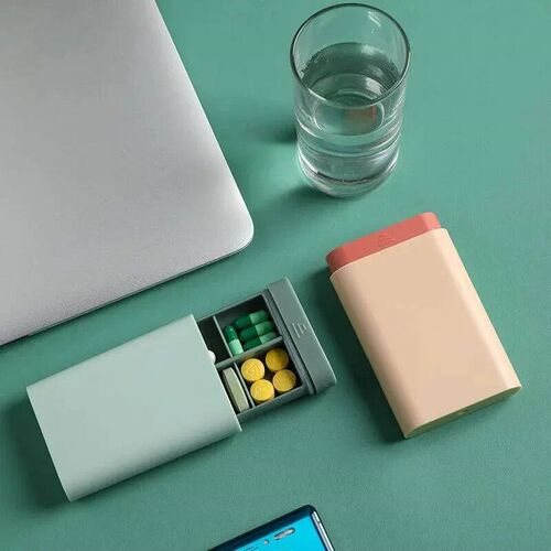 1 Pcs 6 Grids Rectangle Medicine Box Pill Box Vitamins Conta