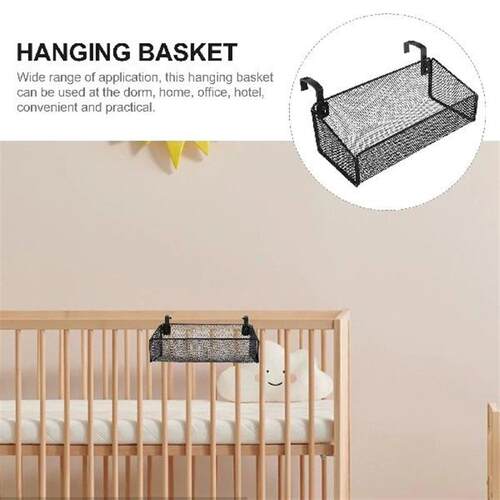 Bunk Bed Metal Hanging Basket Bedside Storage Dorm Desktop