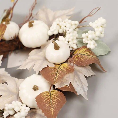 Fall Wreath For Front Door Artificial Autumn Wreath with Pum