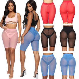 4 Colors Mesh Shorts Women See-through Beach Swimwear Cover