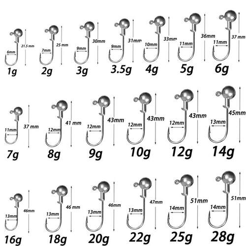 Metal Jig Head Hooks 1g 10g 28g Jigging Hook Barbed Crank Ge