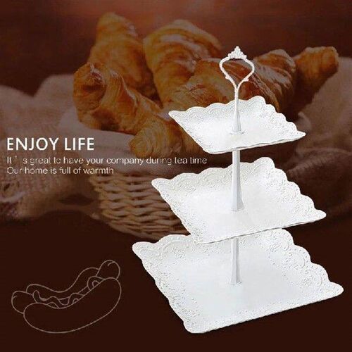 3 Tier Fruit Bowl Cake Stand Display Rack Tea Wedding