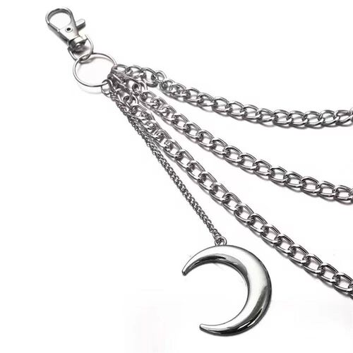 Moon Pendant Chain On The Jeans Pants Women Punk Keychains f