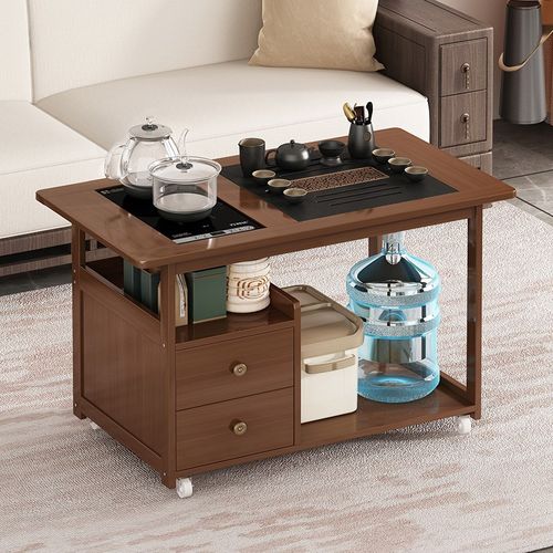 移动边几家用茶桌茶台客厅茶几沙发边柜茶水柜中S式烧水壶一体茶