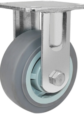 重型4寸5寸6寸8寸灰色TPR双轴橡K胶轮耐磨静音万向推车轮