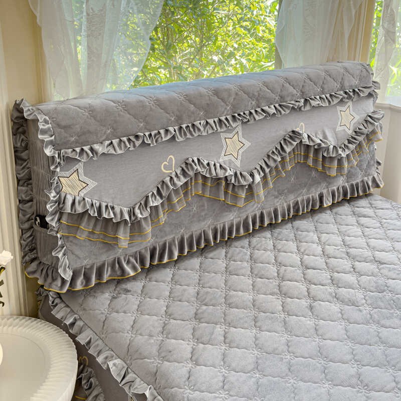 床头套罩新款全包绒布床头罩夹棉加厚实木软包防撞V皮床床头保护